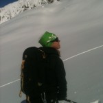 One of our french students enjoying the ski tour in Chamonix